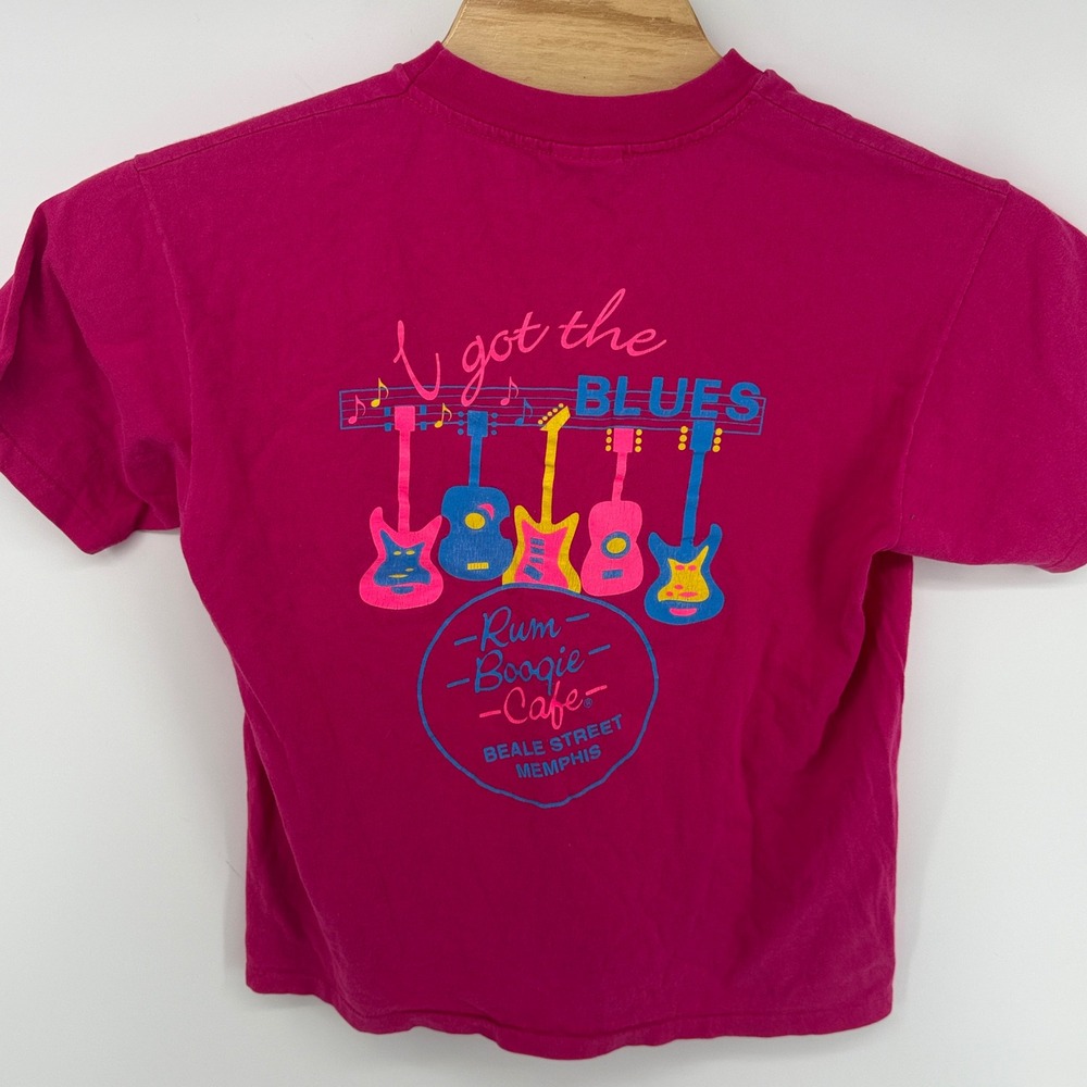 Hanes Heavyweight Rum Boogie Cafe Memphis Beale Street Pink T-Shirt Large USA - Picture 6 of 8